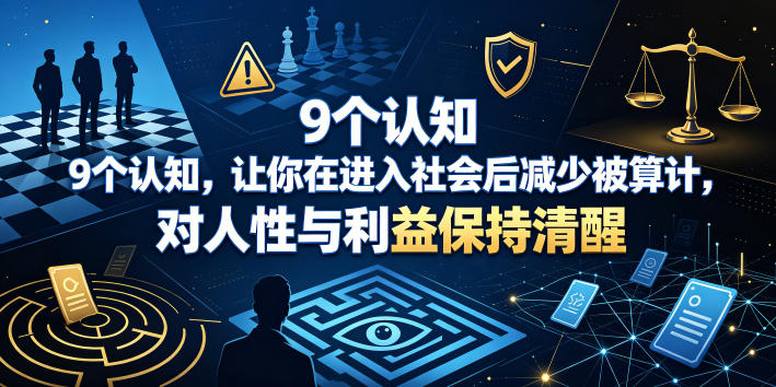 付费文章：9个认知，让你在进入社会后减少被算计，对人性与利益保持清醒-阿俊淘金