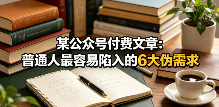 某公众号付费文章：普通人最容易陷入的6大伪需求-阿俊淘金