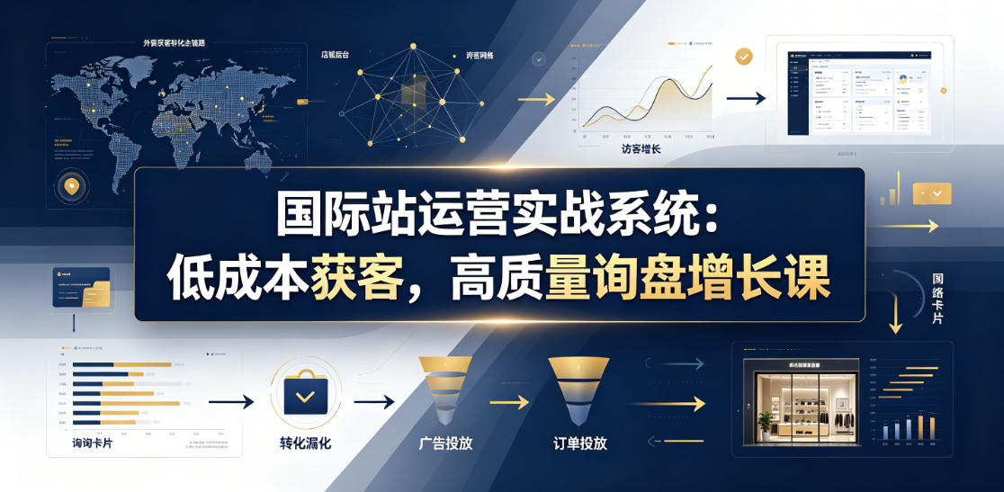 国际站运营实战系统：低成本获客，高质量询盘增长课（更新26年）-阿俊淘金