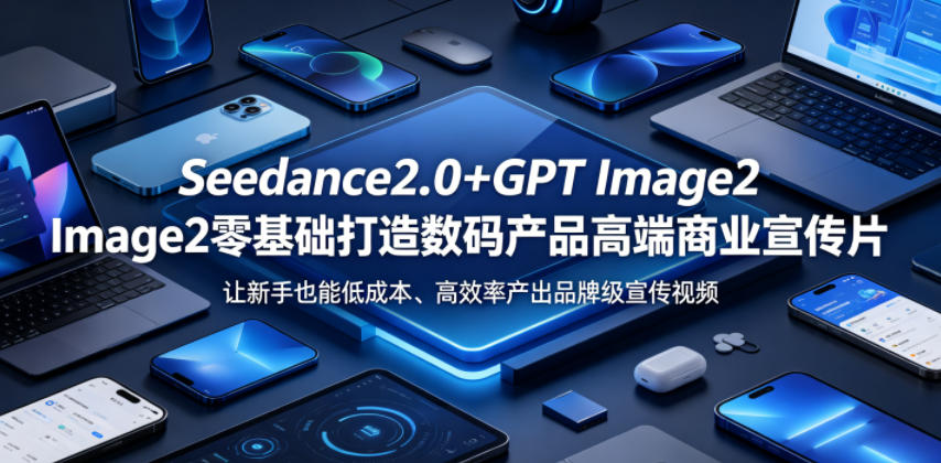 Seedance2.0+GPT Image2零基础打造数码产品高端商业宣传片，让新手也能低成本、高效率产出品牌级宣传视频-阿俊淘金