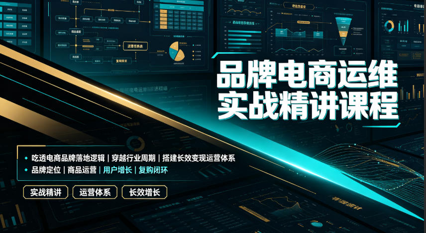 品牌电商运维实战精讲课程｜吃透电商品牌落地逻辑、穿越行业周期、搭建长效变现运营体系-阿俊淘金