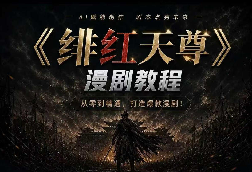 绯红天尊AI漫剧系统教程｜从零入门到精通，工具运用+剧本创作+爆款逻辑+提示词素材+镜头剪辑，全套爆款漫剧落地实战课-阿俊淘金