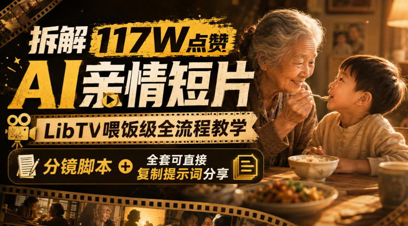 拆解117W点赞AI亲情短片，LibTV喂饭级全流程教学，分镜脚本+全套可直接复制提示词分享-阿俊淘金