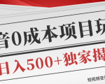 短视频变现套路剖析,抖音0成本赚钱项目玩法,日入500+独家揭秘(共2节视频)-第一资源库