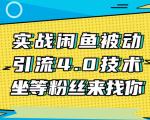 实战闲鱼被动引流4.0技术,坐等粉丝来找你,实操演示日加200+精准粉-第一资源库