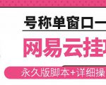 网易云挂机项目云梯挂机计划，永久版脚本+详细操作视频-第一资源库