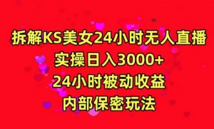 利用快手24小时无人美女直播,实操日入3000,24小时被动收益,内部保密玩法【揭秘】-第一资源库