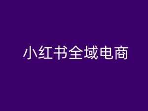 小红书全域电商，小红书电商教程-第一资源库