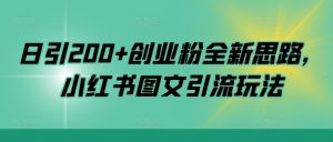 日引200+创业粉全新思路,小红书图文引流玩法【揭秘】-第一资源库