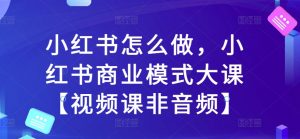 小红书怎么做,小红书商业模式大课【视频课非音频】-第一资源库