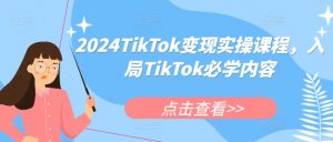 2024TikTok变现实操课程,入局TikTok必学内容-第一资源库