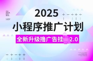 2025小程序推广计划,全新升级撸广告挂JI2.0玩法,日入多张,小白可做【揭秘】-第一资源库