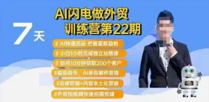 AI闪电做外贸训练营第22期:Al快速选品+小白1小时完成独立站搭建+10分钟获取200个客户等-第一资源库