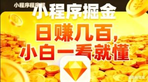 微信小程序掘金项目，日入几张，项目简单，小白一看就懂，5分钟就能学会上手操作【揭秘】-第一资源库