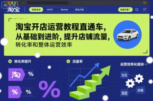 淘宝开店运营教程直通车，从基础到进阶，提升店铺流量，转化率和整体运营效率（更新11月）-第一资源库