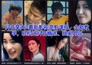 抖音某大V最新影视混剪课程，全新教学，轻松进抖音精选、独家内容-第一资源库