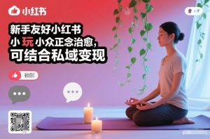 新手友好小红书小众正念治愈，玩法简单，可结合私域变现-第一资源库