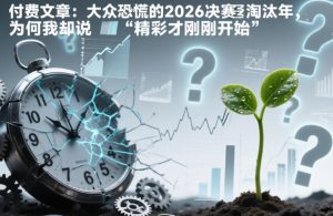 付费文章:大众恐慌的2026决赛淘汰年,为何我却说“精彩才刚刚开始”?-第一资源库