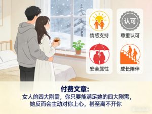 付费文章:女人的四大刚需,你只要能满足她的四大刚需,她反而会主动对你上心,甚至离不开你-第一资源库