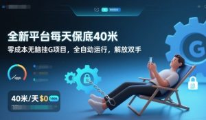 全新平台每天保底40米,零成本无脑挂G项目,全自动运行,解放双手【揭秘】-第一资源库