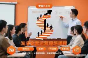 淘宝全套运营现场课程(更新12月),从基础到高阶,拆解淘宝核心玩法-第一资源库