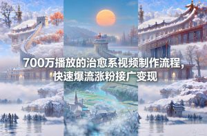 700万播放的治愈系视频制作流程，快速爆流涨粉接广变现-第一资源库