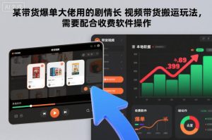 某带货爆单大佬用的剧情长视频带货搬运玩法，需要配合收费软件操作-第一资源库