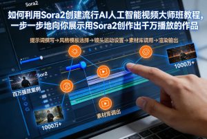 如何利用Sora2创建流行AI人工智能视频大师班,一步一步地向你展示用Sora2创作出千万播放的作品-第一资源库