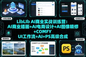 LibLIb AI商业实战训练营:AI商业插画+AI电商设计+AI图像精修+COMFY UI工作流+AI+PS高级合成-第一资源库