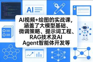 AI视频+绘图的实战课,涵盖了大模型基础、微调策略、提示词工程、RAG技术及AI Agent智能体开发等-第一资源库