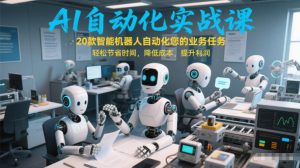AI自动化实战课:20款智能机器人自动化您的业务任务,轻松节省时间,降低成本,提升利润-第一资源库