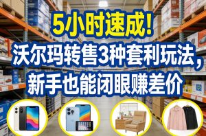 5小时速成！沃尔玛转售3种套利玩法，新手也能闭眼賺差价-阿俊淘金