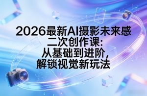2026最新AI摄影未来感二次创作课:从基础到进阶,解锁视觉新玩法-阿俊淘金