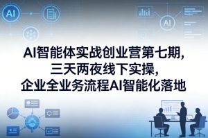 AI智能体实战创业营第七期，三天两夜线下实操，企业全业务流程AI智能化落地（26年1月20-22号）-阿俊淘金
