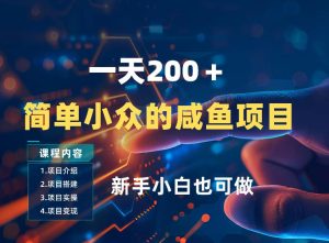 一天收入2张，一个简单小众的咸鱼项目，0门槛小白也能做-阿俊淘金