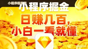 微信小程序掘金项目，不用复杂操作，5分钟就能学会上手操作，日入几张【揭秘】-阿俊淘金