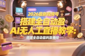 2026最新视频号AI无人直播教学：搭建全自动盈利直播间，低成本开启副业变现-阿俊淘金