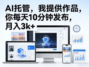 公众号AI托管,我提供作品,你每天10分钟发布,月入3k+【揭秘】-阿俊淘金