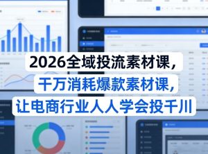 2026全域投流素材课，干万消耗爆款素材课，让电商行业人人学会投千川-阿俊淘金