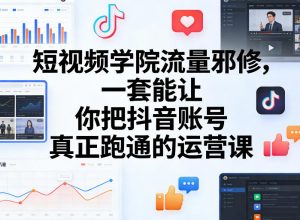 短视频学院流量邪修,一套能让你把抖音账号真正跑通的运营课-阿俊淘金