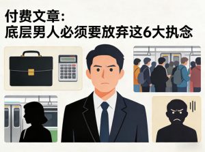 付费文章:底层男人必须要放弃这6大执念-阿俊淘金