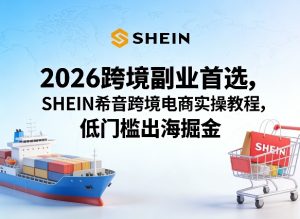 2026跨境副业首选，SHEIN希音跨境电商实操教程，低门槛出海掘金-阿俊淘金