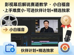 某大佬的影视幕后解说赛道教学，小白福音，上手难度小，可进伙伴计划+精选独家-阿俊淘金