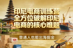 印尼电商训练营，全方位破解印尼电商的核心难题，普通人也能出海掘金-阿俊淘金