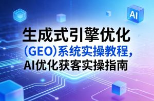 生成式引擎优化(GEO)系统实操教程,AI优化获客实操指南-阿俊淘金