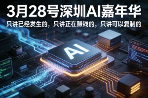 3月28号深圳AI嘉年华，只讲已经发生的，只讲正在賺钱的，只讲可以复制的-阿俊淘金