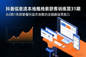 抖音信息流本地推线索获客训练营31期，从0到1系统掌握抖音本地推的全链路运营能力（更新0421）-阿俊淘金