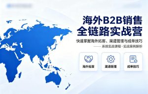 海外B2B销售全链路实战营,快速掌握海外拓客、渠道管理与成单技巧-阿俊淘金