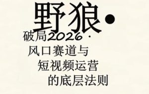 野狼团队·多平台实操运营课，覆盖AI口播、服装、好物、漫剪等热门玩法（更新4月）-阿俊淘金