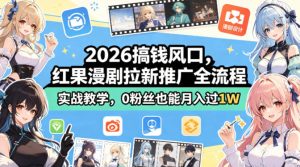 2026搞钱风口，红果漫剧拉新推广全流程实战教学，0粉丝也能月入过1W-阿俊淘金
